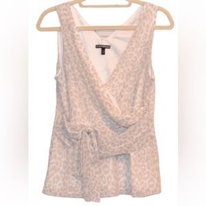 Express Nude Neutral Tone Leopard Print Sleeveless Blouse Size Medium